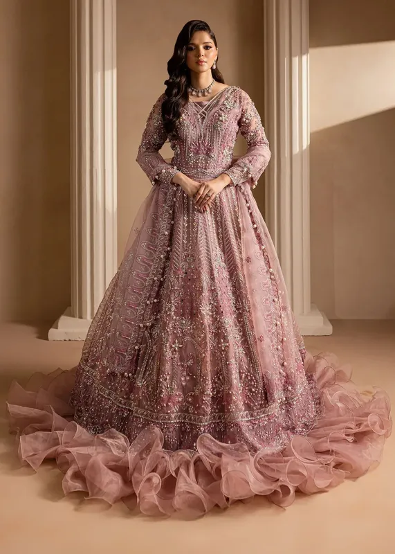 Maria Osama Khan Lamhay Wedding Festive Lavender Organza – view 1 – Poshaq