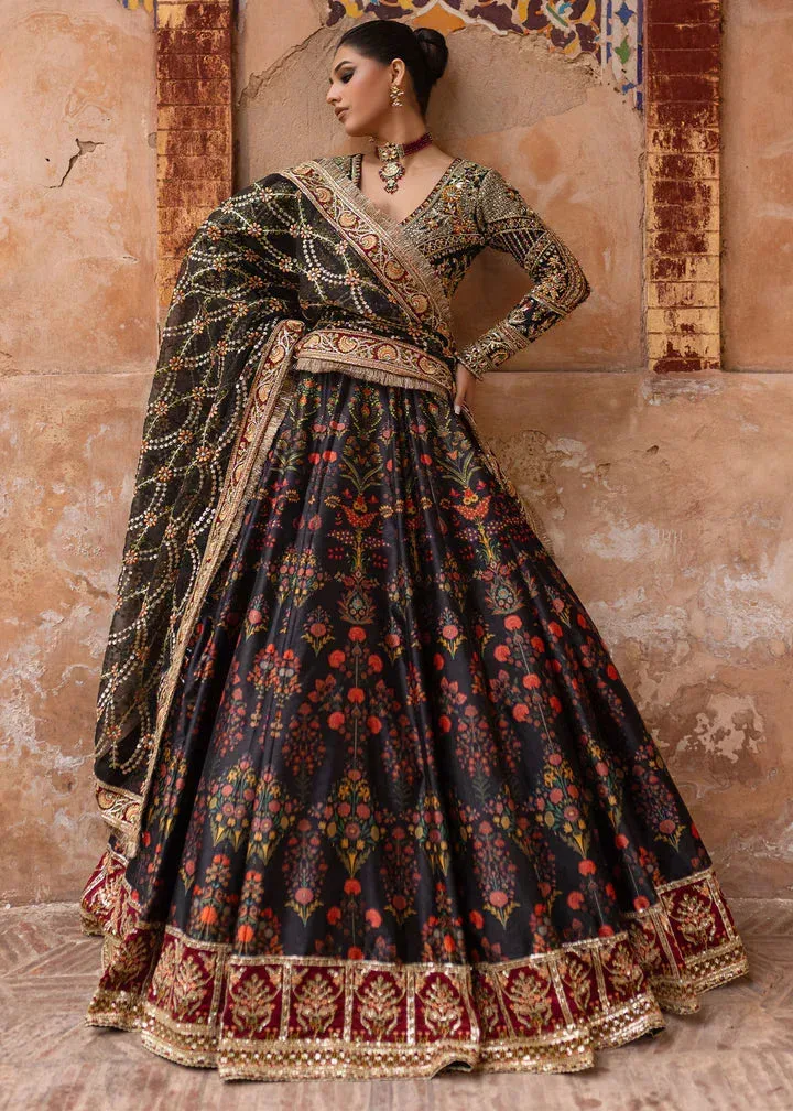 Maria Osama Khan Khawabeedah Wedding Formals Black Raw Silk – view 5 – Poshaq