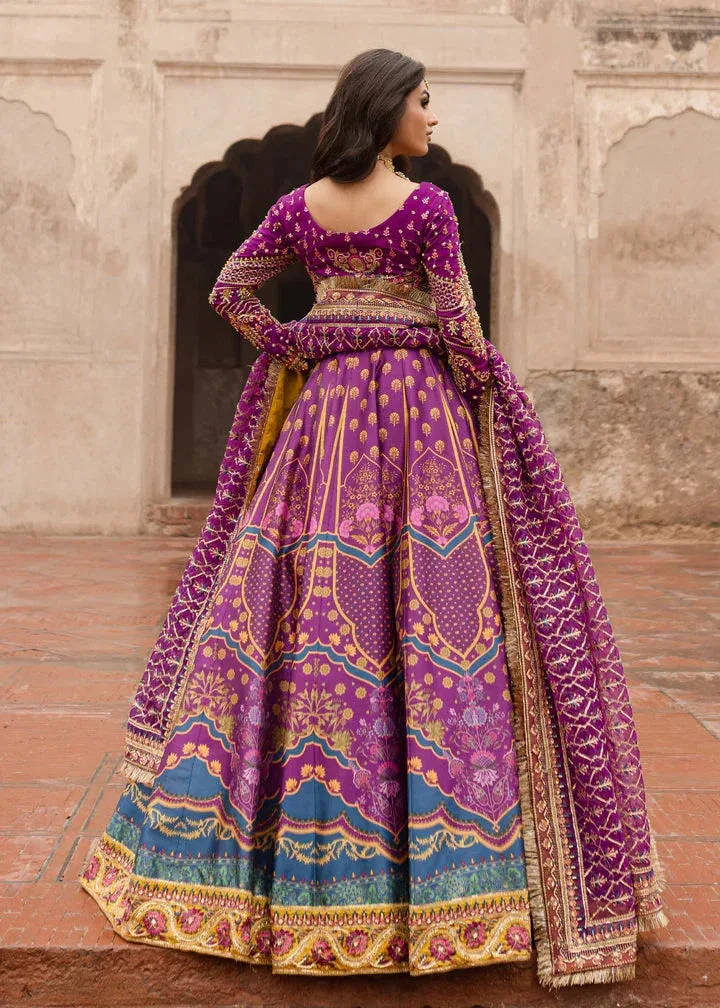 Maria Osama Khan Khawabeedah Wedding Formals Purple Raw Silk – view 2 – Poshaq