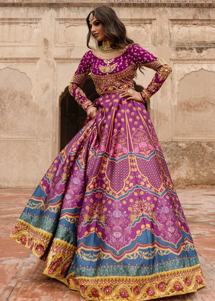 Maria Osama Khan Khawabeedah Wedding Formals Purple Raw Silk – view 4 – Poshaq