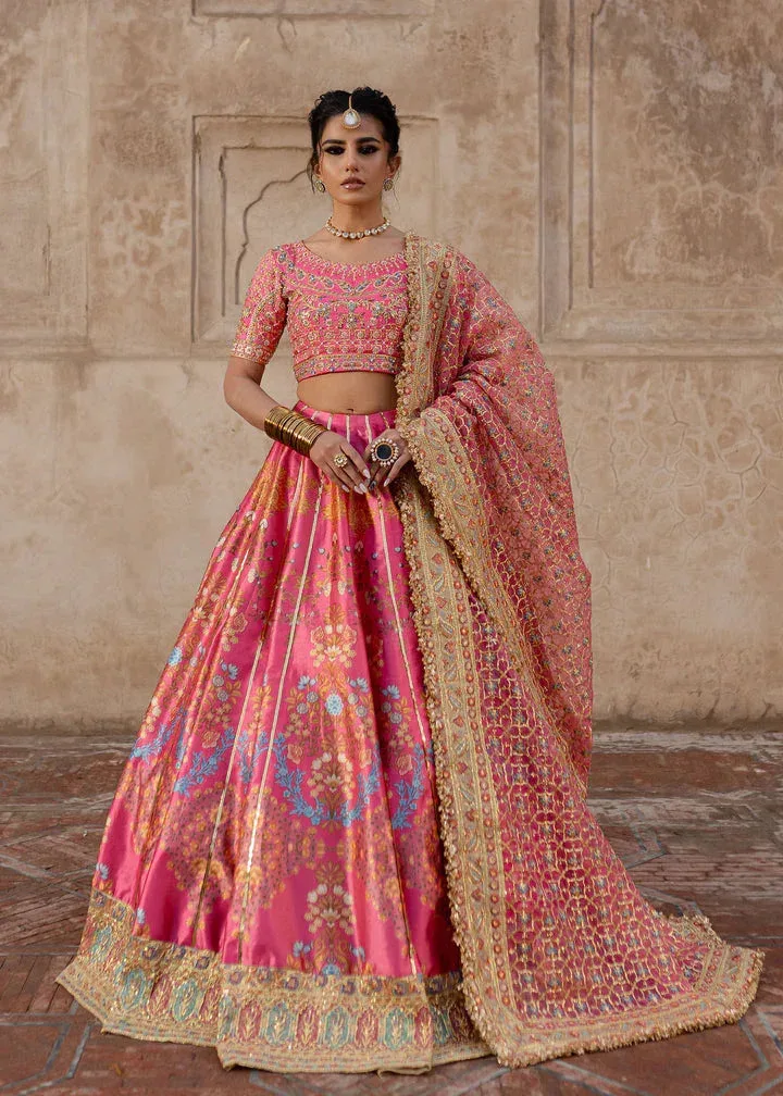 Maria Osama Khan Khawabeedah Wedding Formals Fuchsia Pink Raw Silk – view 1 – Poshaq