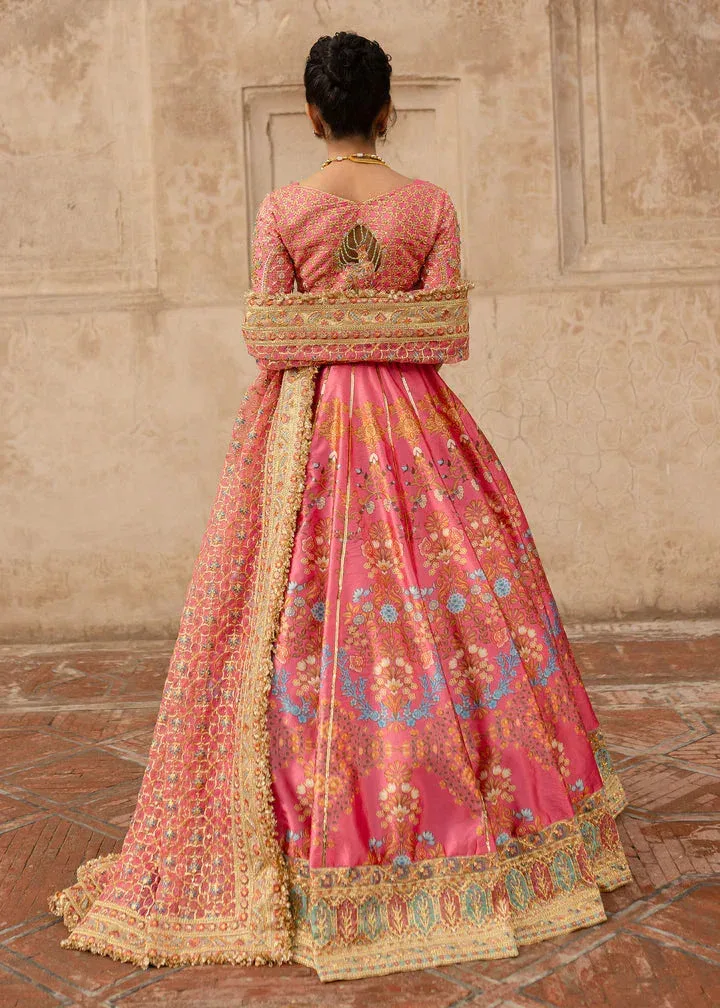 Maria Osama Khan Khawabeedah Wedding Formals Fuchsia Pink Raw Silk – view 2 – Poshaq