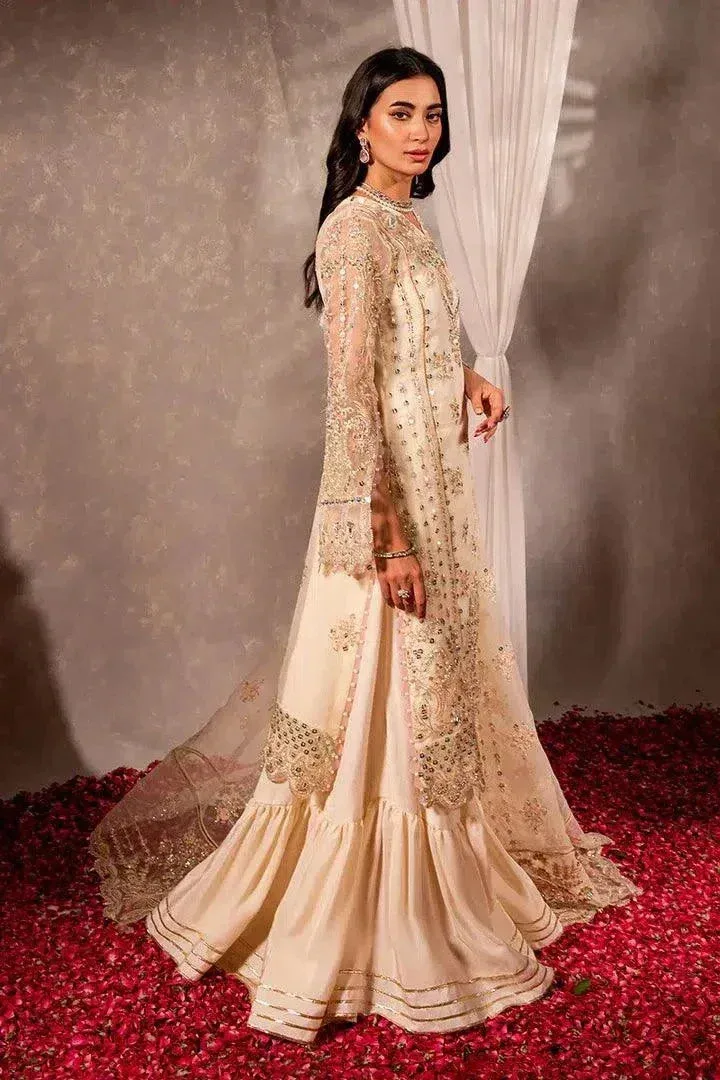 Maria Osama Khan Dastaan Festive Formals 23 Off White Raw Silk – view 6 – Poshaq
