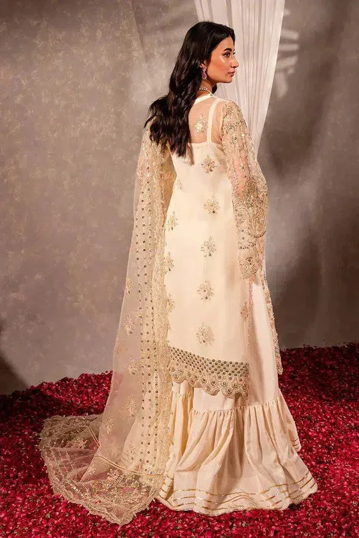 Maria Osama Khan Dastaan Festive Formals 23 Off White Raw Silk – view 7 – Poshaq