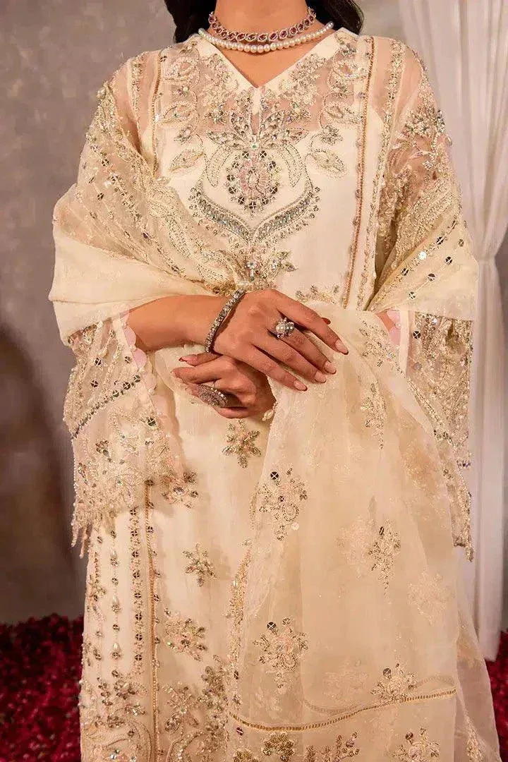 Maria Osama Khan Dastaan Festive Formals 23 Off White Raw Silk – view 9 – Poshaq
