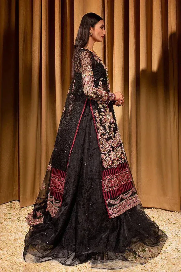 Maria Osama Khan Dastaan Festive Formals 23 Black Raw Silk – view 2 – Poshaq