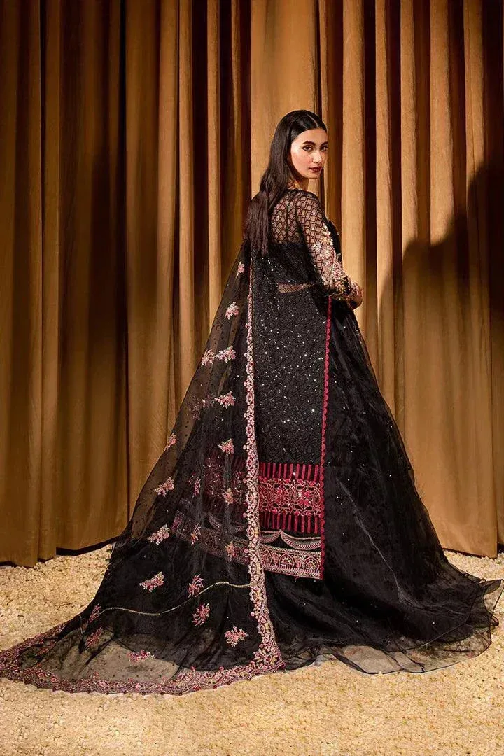 Maria Osama Khan Dastaan Festive Formals 23 Black Raw Silk – view 4 – Poshaq