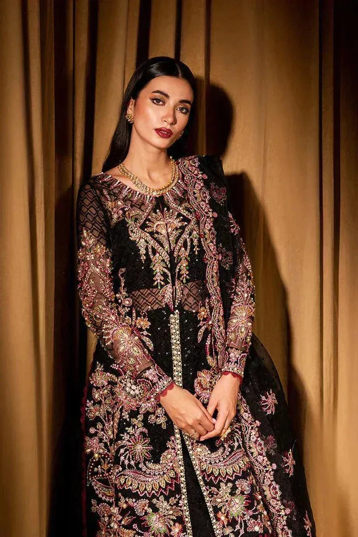 Maria Osama Khan Dastaan Festive Formals 23 Black Raw Silk – view 6 – Poshaq