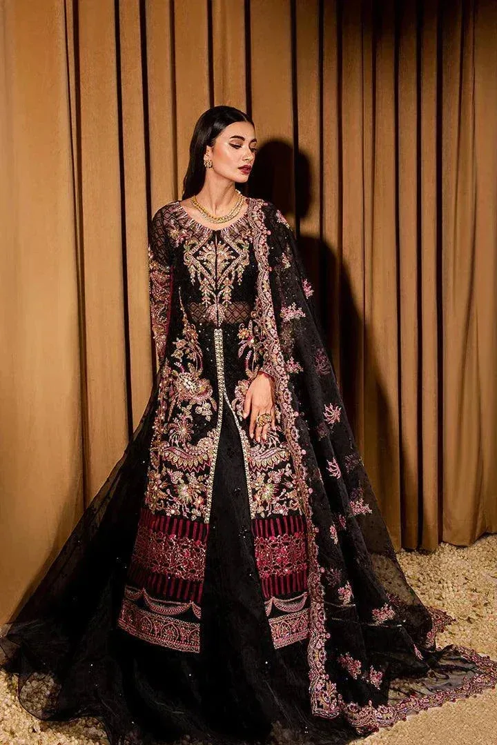 Maria Osama Khan Dastaan Festive Formals 23 Black Raw Silk – view 9 – Poshaq