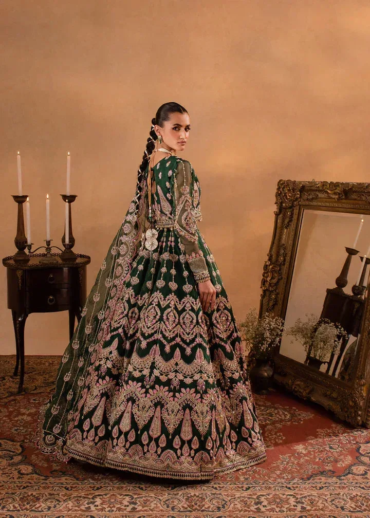 Maria Osama Khan Sajni Wedding Festive Bottle Green Organza – view 7 – Poshaq