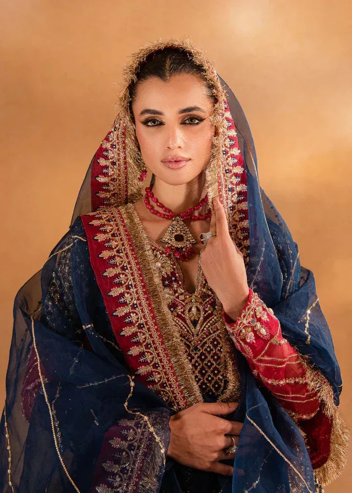 Maria Osama Khan Sajni Wedding Festive Orange Raw Silk – view 3 – Poshaq