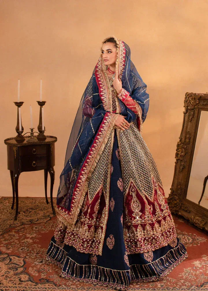 Maria Osama Khan Sajni Wedding Festive Orange Raw Silk – view 9 – Poshaq