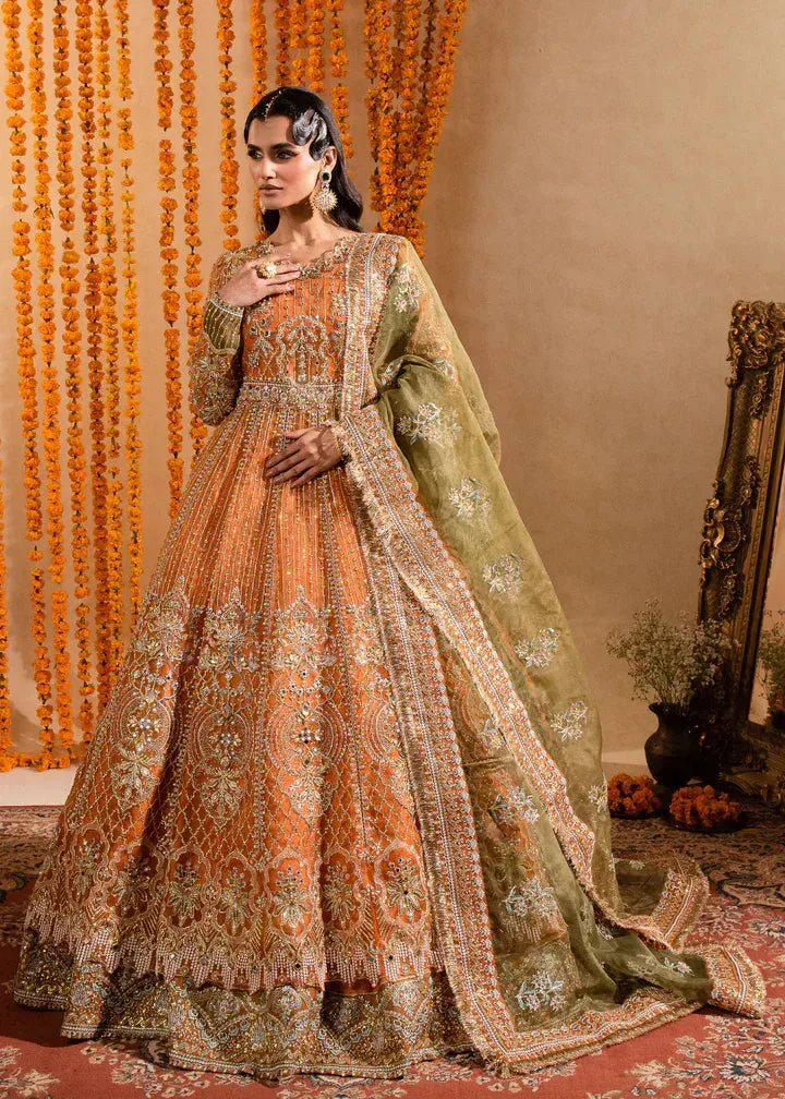 Maria Osama Khan Sajni Wedding Festive Orange Raw Silk – view 1 – Poshaq