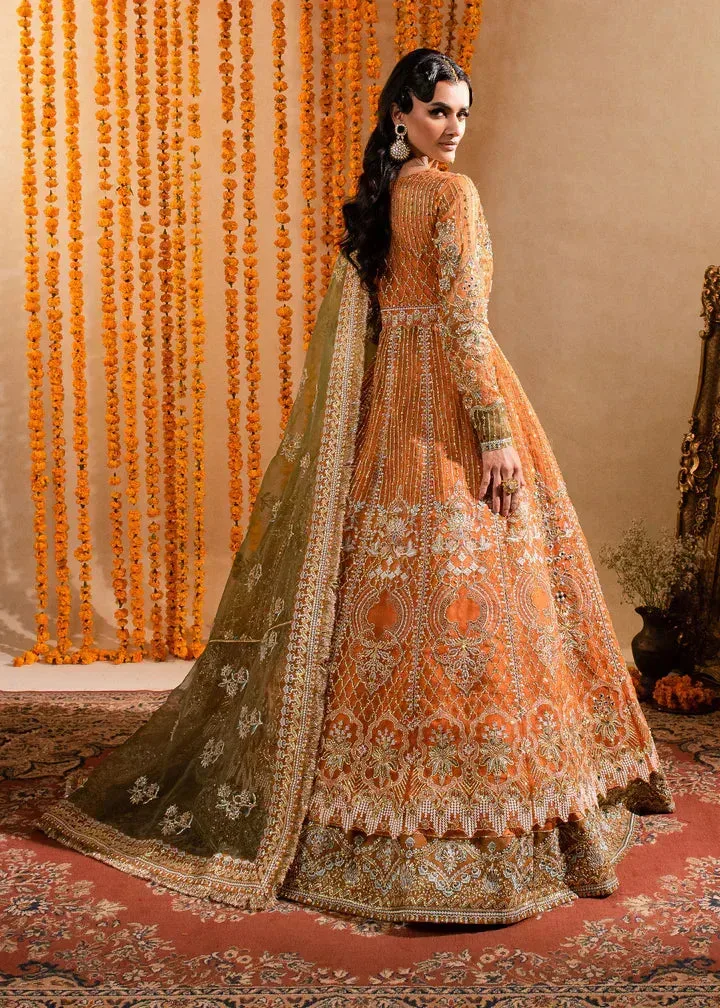 Maria Osama Khan Sajni Wedding Festive Orange Raw Silk – view 8 – Poshaq