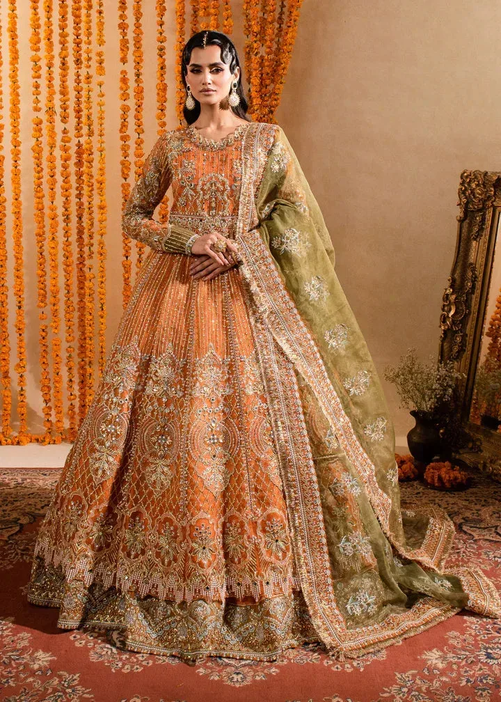 Maria Osama Khan Sajni Wedding Festive Orange Raw Silk – view 9 – Poshaq