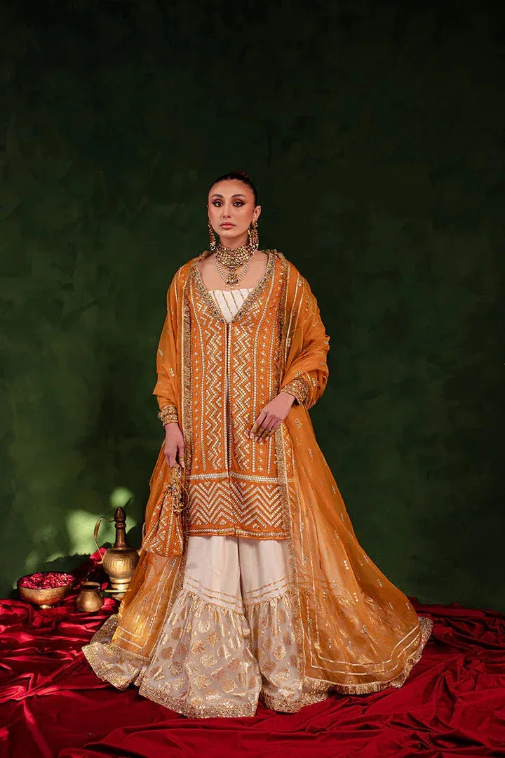 Maria Osama Khan Salma Sitara Orange Organza – view 1 – Poshaq