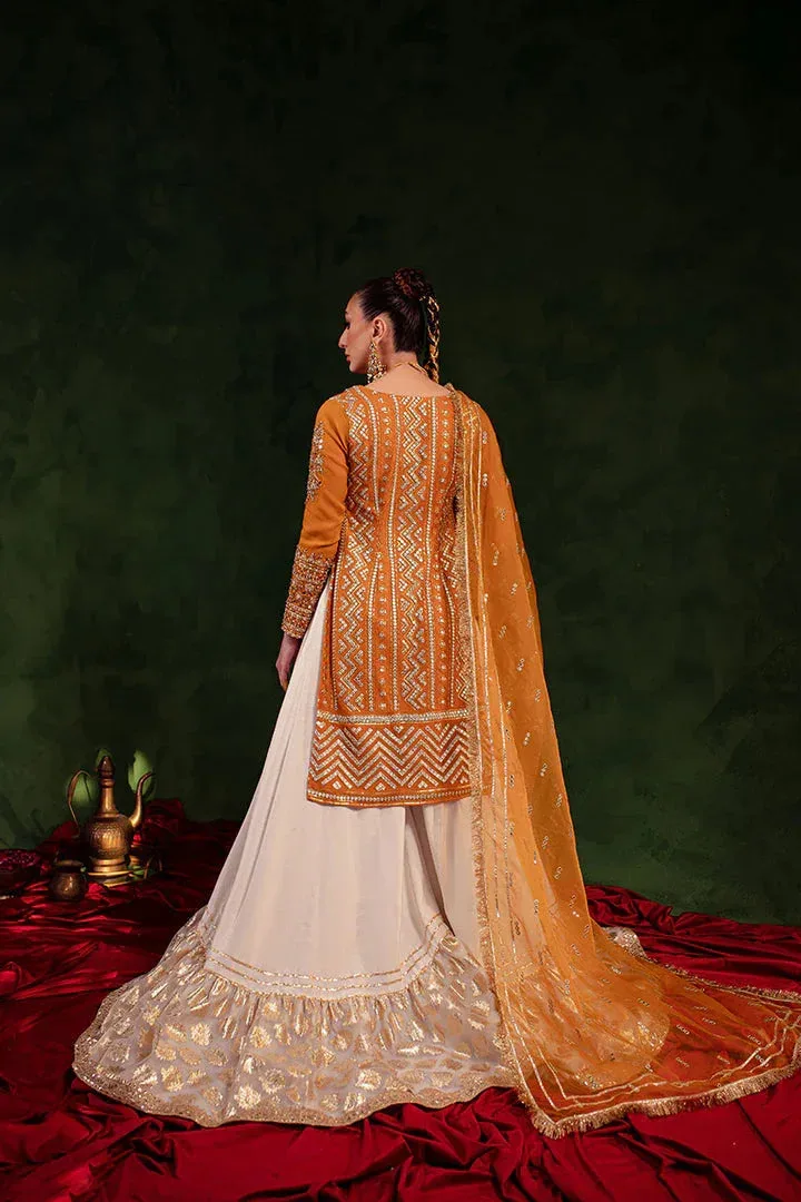 Maria Osama Khan Salma Sitara Orange Organza – view 2 – Poshaq