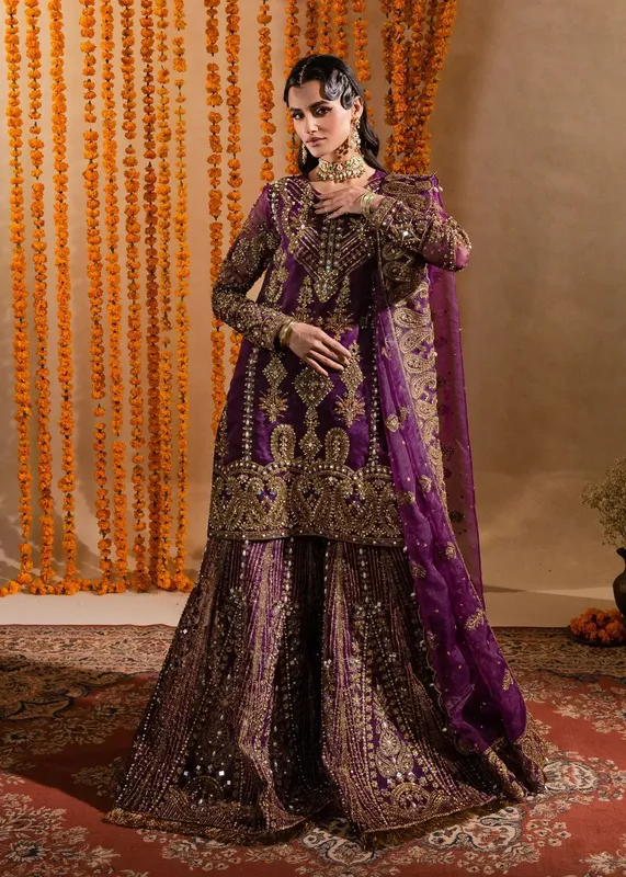 Maria Osama Khan Sajni Wedding Festive White Raw Silk – view 1 – Poshaq