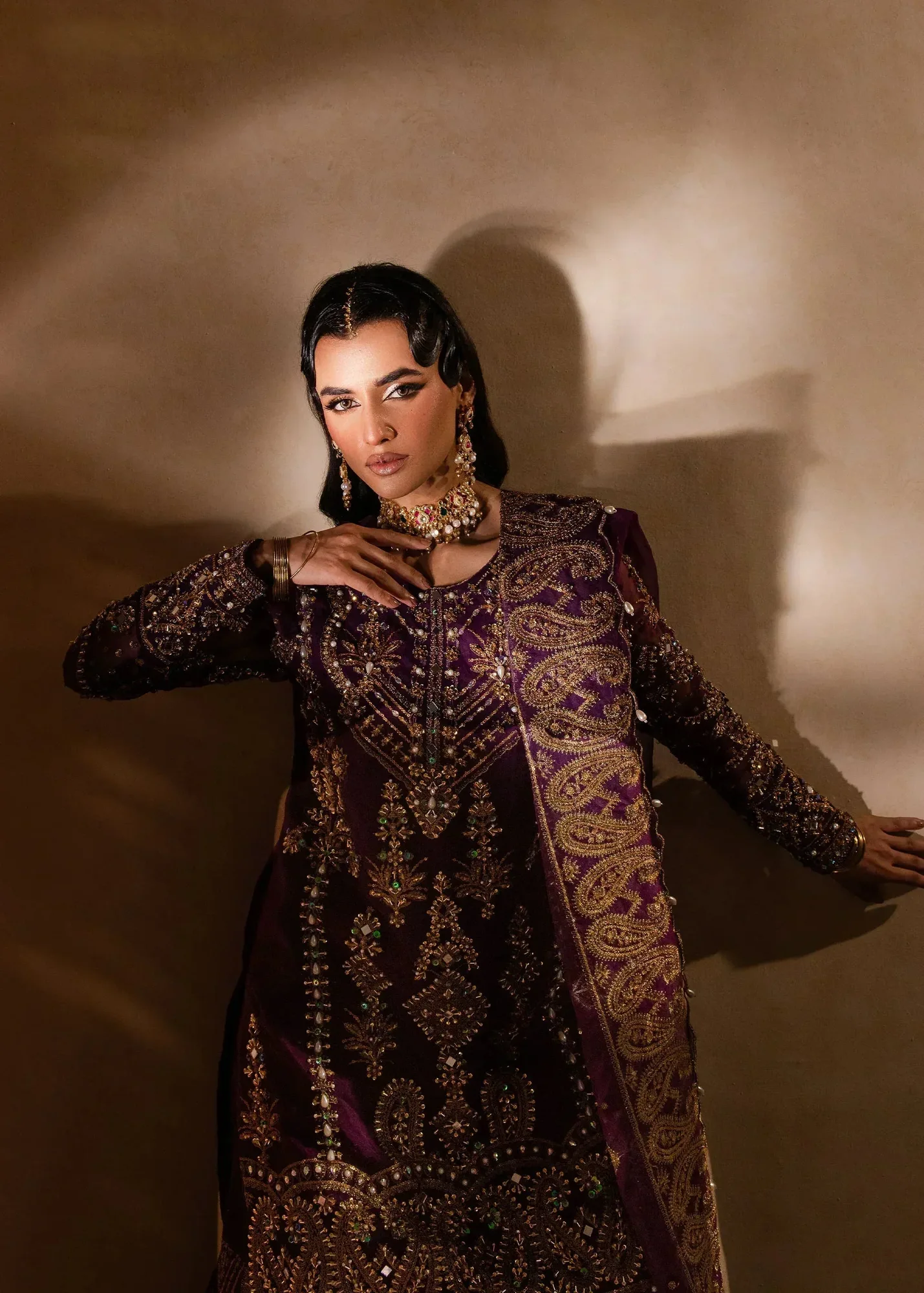 Maria Osama Khan Sajni Wedding Festive White Raw Silk – view 6 – Poshaq