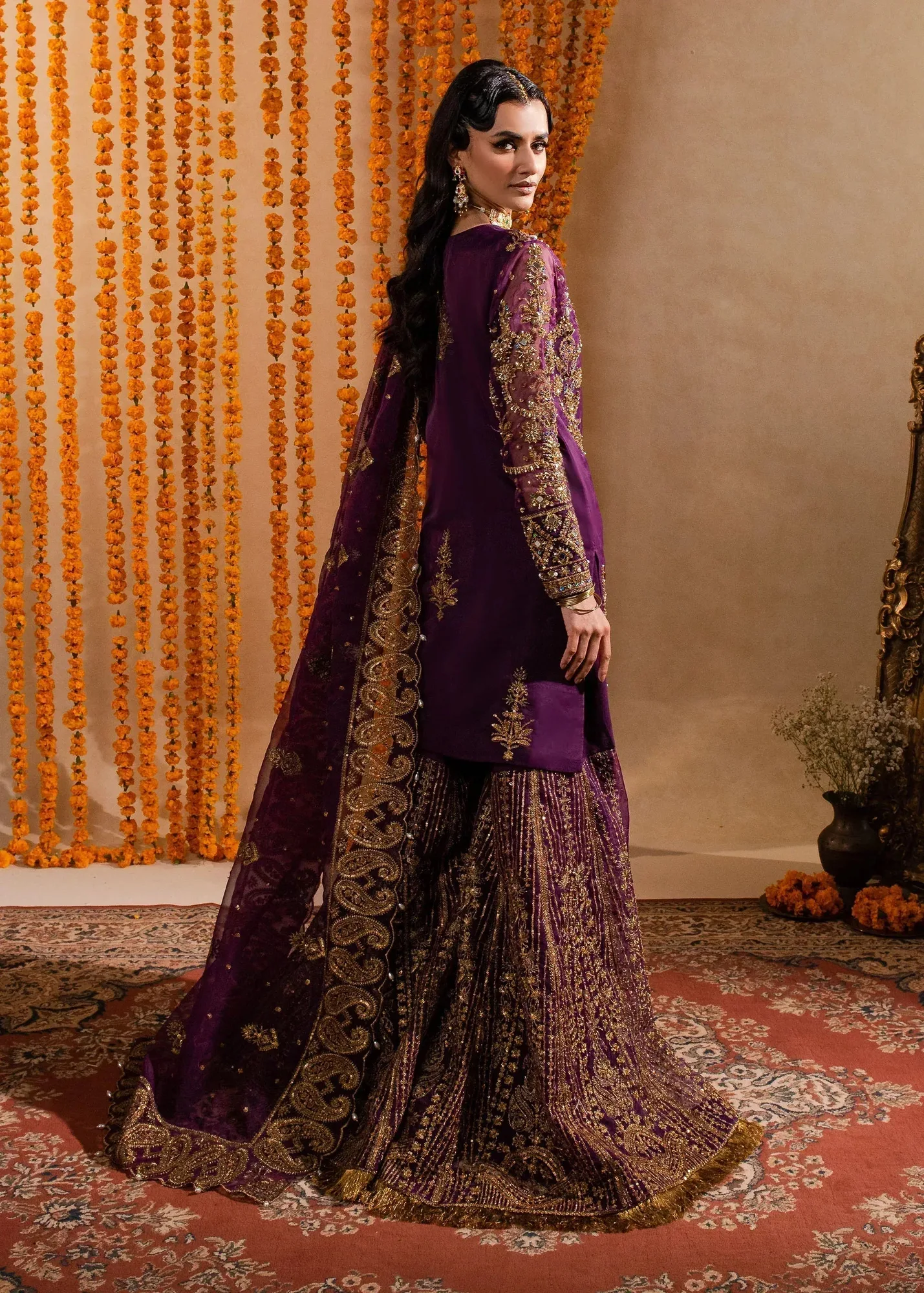 Maria Osama Khan Sajni Wedding Festive White Raw Silk – view 7 – Poshaq