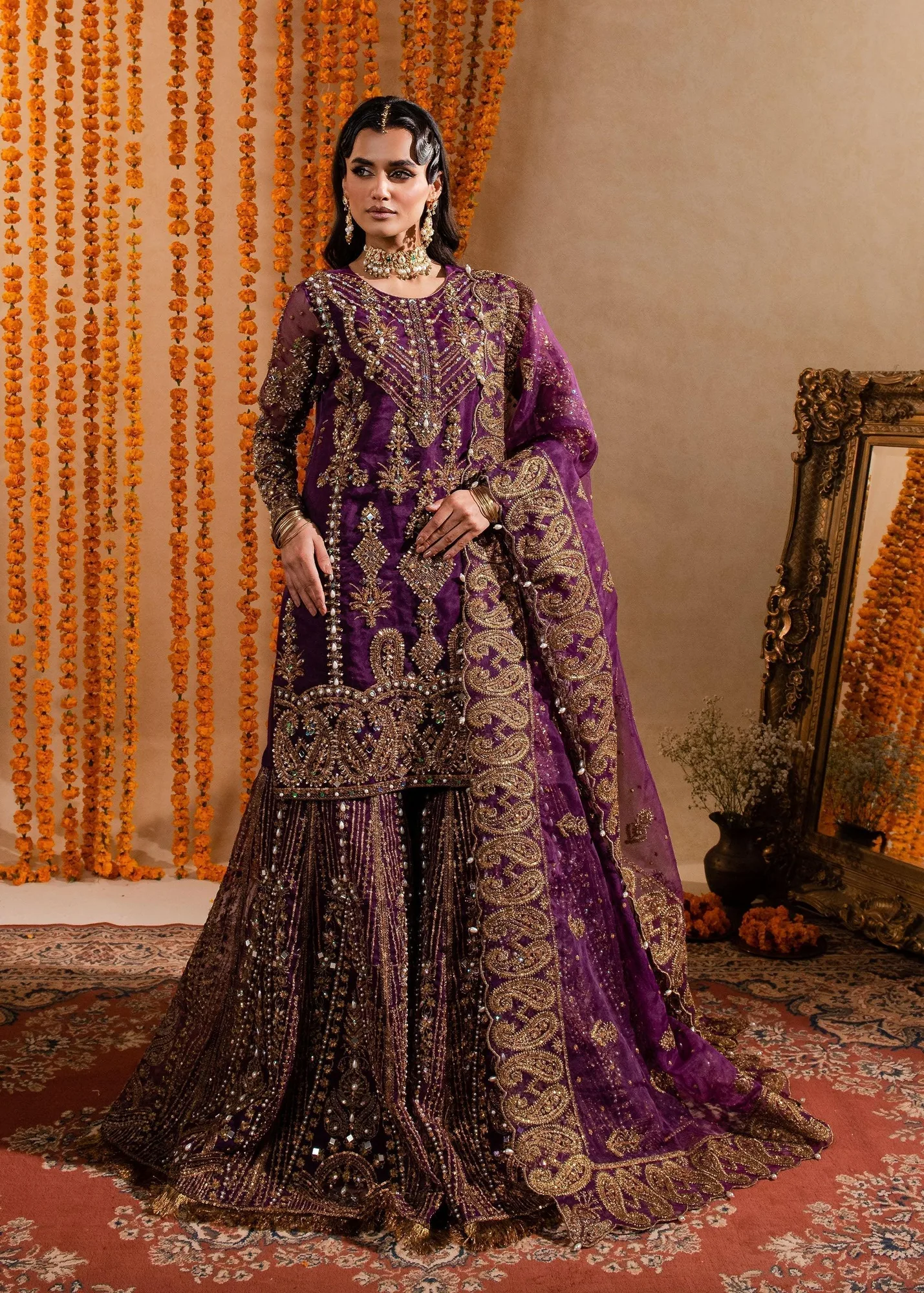 Maria Osama Khan Sajni Wedding Festive White Raw Silk – view 8 – Poshaq