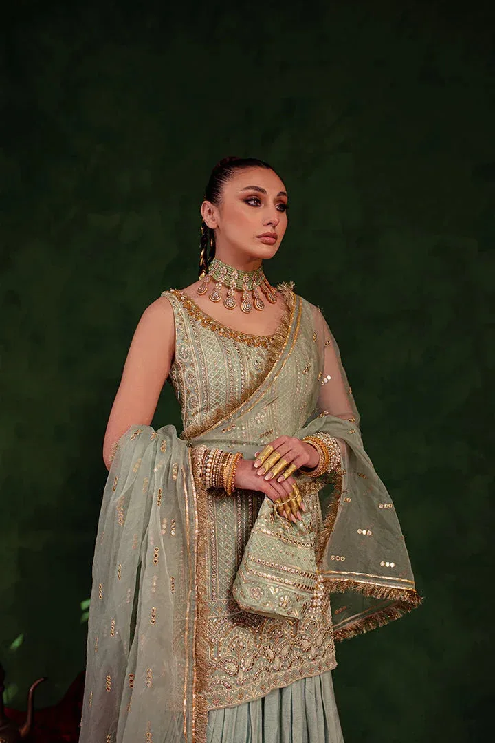 Maria Osama Khan Salma Sitara Sea Green Chiffon – view 5 – Poshaq