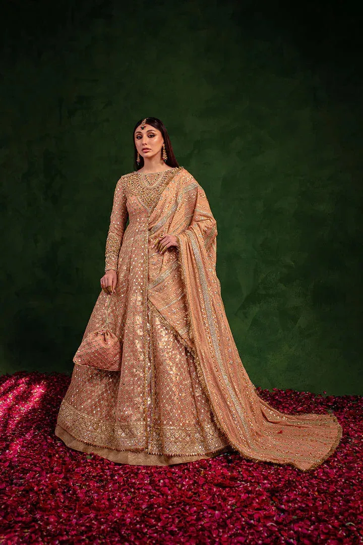 Maria Osama Khan Salma Sitara Peach Jacquard – view 5 – Poshaq