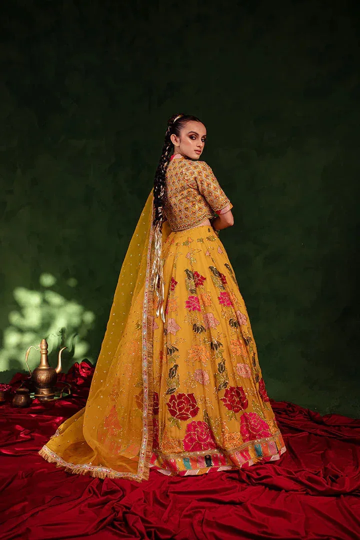Maria Osama Khan Salma Sitara Orange Organza – view 2 – Poshaq