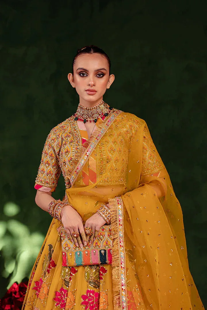 Maria Osama Khan Salma Sitara Orange Organza – view 3 – Poshaq