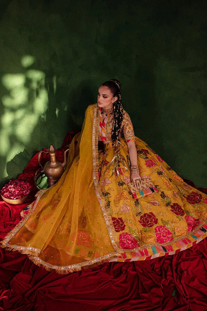 Maria Osama Khan Salma Sitara Orange Organza – view 4 – Poshaq