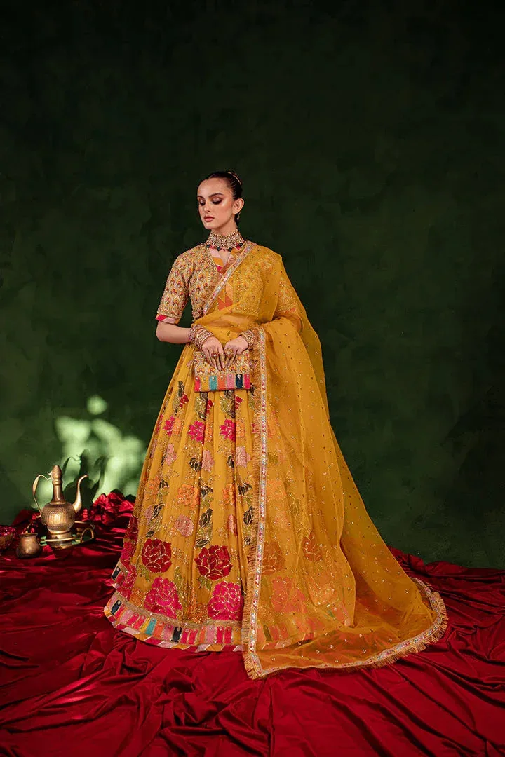 Maria Osama Khan Salma Sitara Orange Organza – view 5 – Poshaq