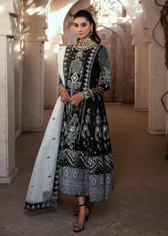 Maria Osama Khan Rang e Noor Eid Edit Black Organza – view 1 – Poshaq