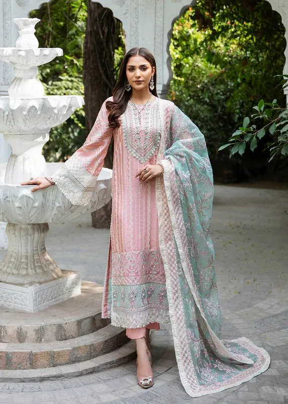 Maria Osama Khan Rang e Noor Eid Edit Pink Organza – view 1 – Poshaq