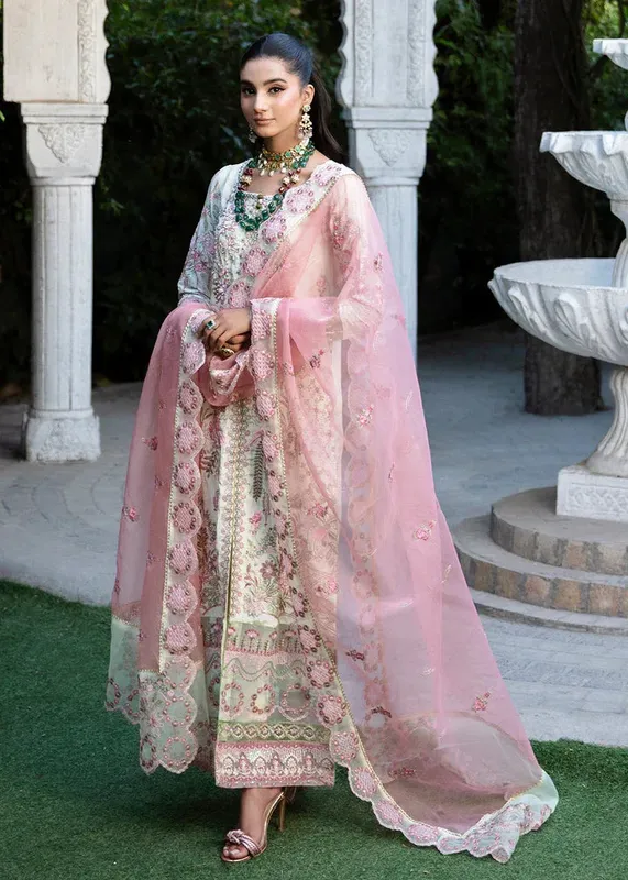 Maria Osama Khan Rang e Noor Eid Edit Off White Organza – view 1 – Poshaq