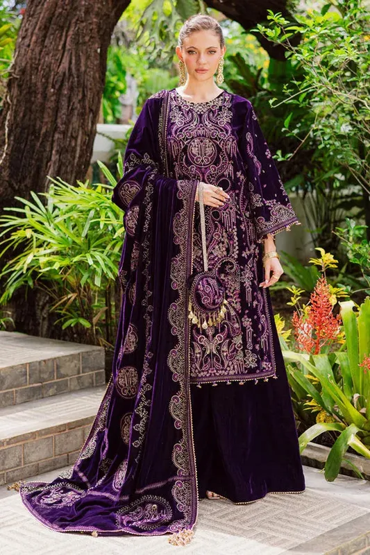 Marjjan De Royal Deep Purple Organza – view 1 – Poshaq