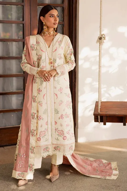 Marjjan Rawaj Luxe Ivory Organza – view 1 – Poshaq