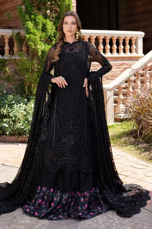 Marjjan Isabella Formals Black Raw Silk – view 1 – Poshaq