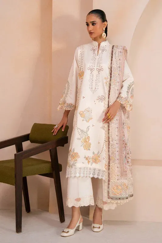 Marjjan Amani Luxe Off White Organza – view 1 – Poshaq
