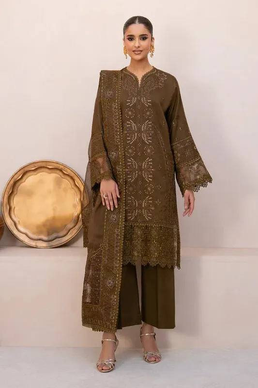 Marjjan Amani Luxe Coffee Organza – view 1 – Poshaq