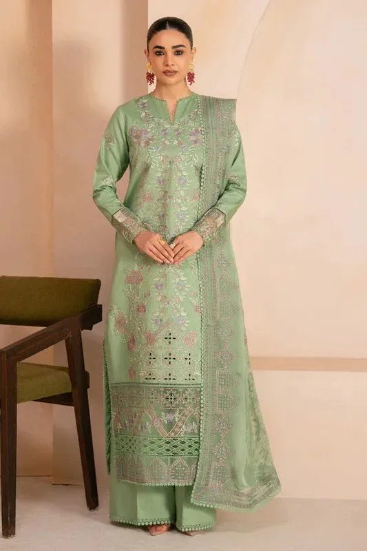 Marjjan Amani Luxe Pistachio Green Organza – view 1 – Poshaq