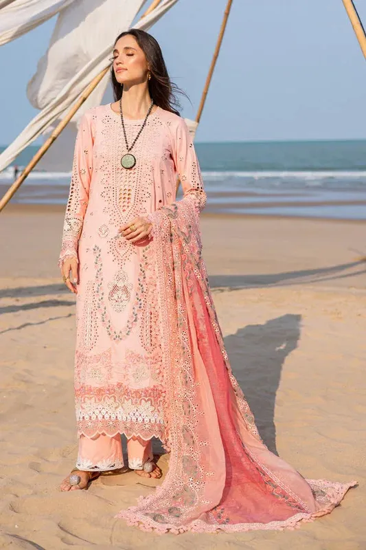 Marjjan Mavi Lawn Peach Organza – view 1 – Poshaq