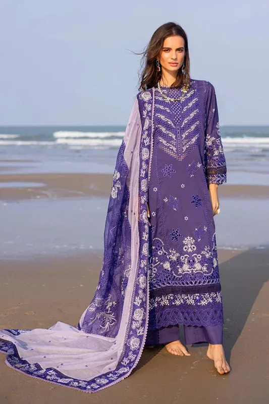 Marjjan Mavi Lawn Purple Organza – view 1 – Poshaq