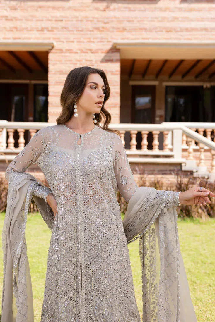 Pale brown chiffon formal dress with subtle silk accents – view 4 – Poshaq
