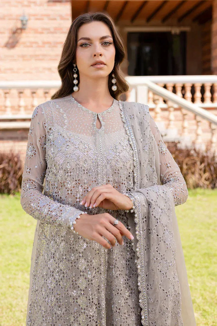 Pale brown chiffon formal dress with subtle silk accents – view 9 – Poshaq