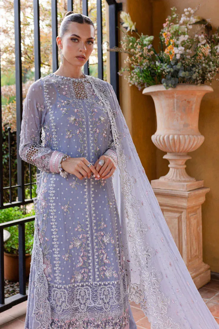 Light lavender formal suit with sequined chiffon and organza, includes dupatta and trousers – view 5 – Poshaq