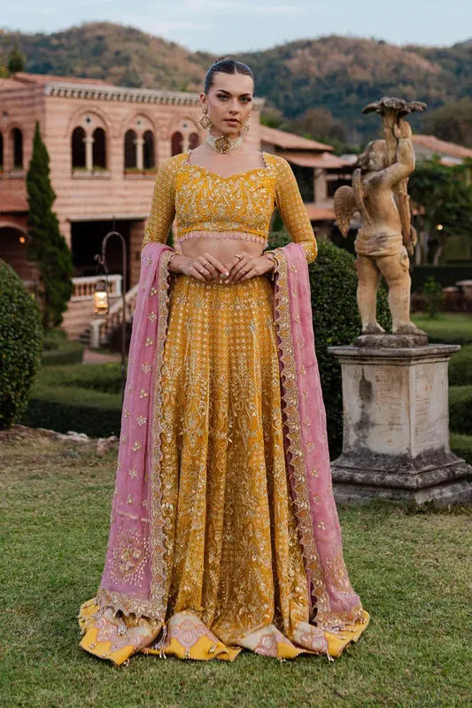 Marjjan Isabella Formals Yellow Raw Silk – view 1 – Poshaq