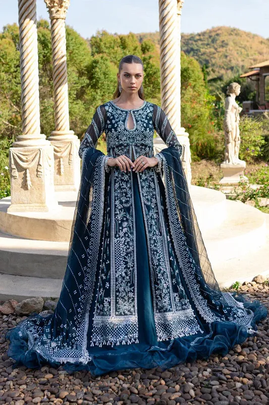 Marjjan Isabella Formals Teal Blue Raw Silk – view 1 – Poshaq