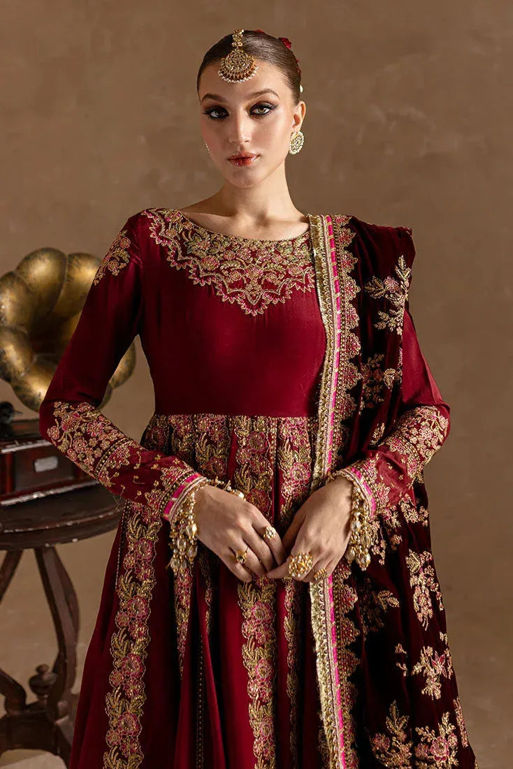 Marjjan De Rose Velvet Maroon Raw Silk – view 3 – Poshaq