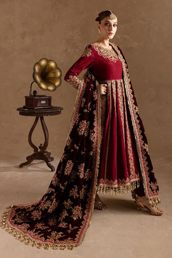 Marjjan De Rose Velvet Maroon Raw Silk – view 4 – Poshaq