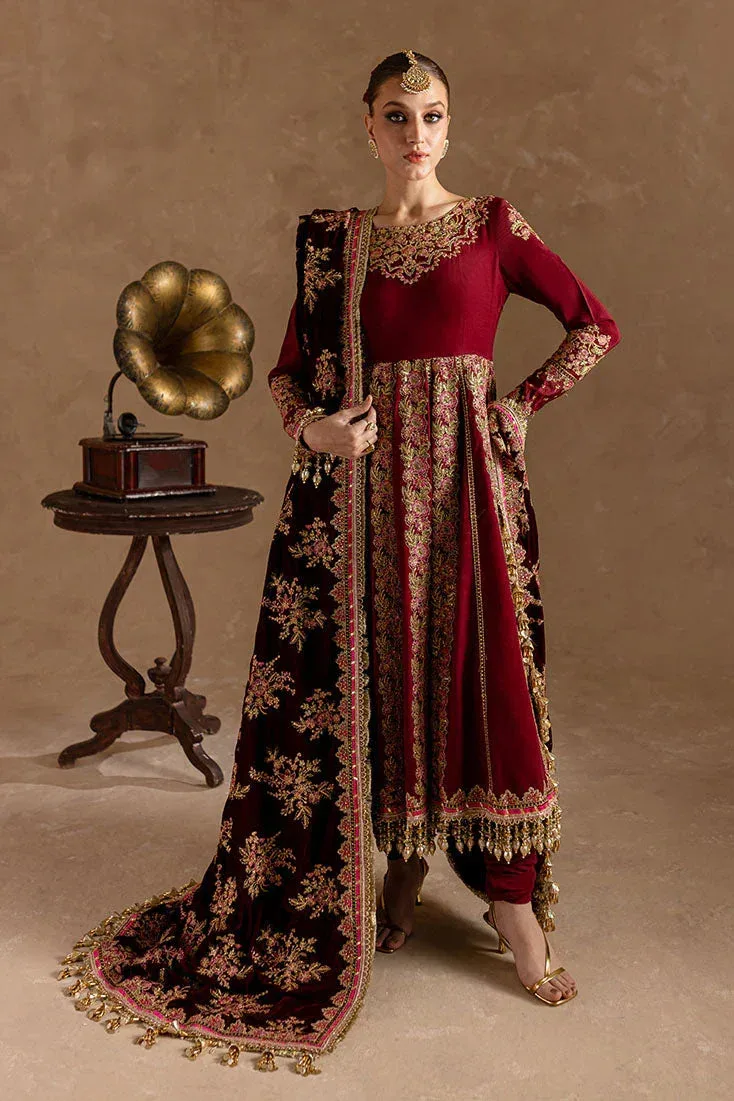 Marjjan De Rose Velvet Maroon Raw Silk – view 5 – Poshaq